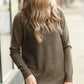 Olive Waffle Weave Textured Sweater Tops