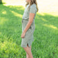Olive Waist Tie Short Sleeve Midi Dress - FINAL SALE Dresses