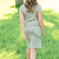 Olive Waist Tie Short Sleeve Midi Dress - FINAL SALE Dresses