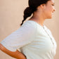 Olive & White Striped Top Tops