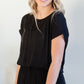 Ollie Black Dolman Crinkled Top Shirt Z Supply