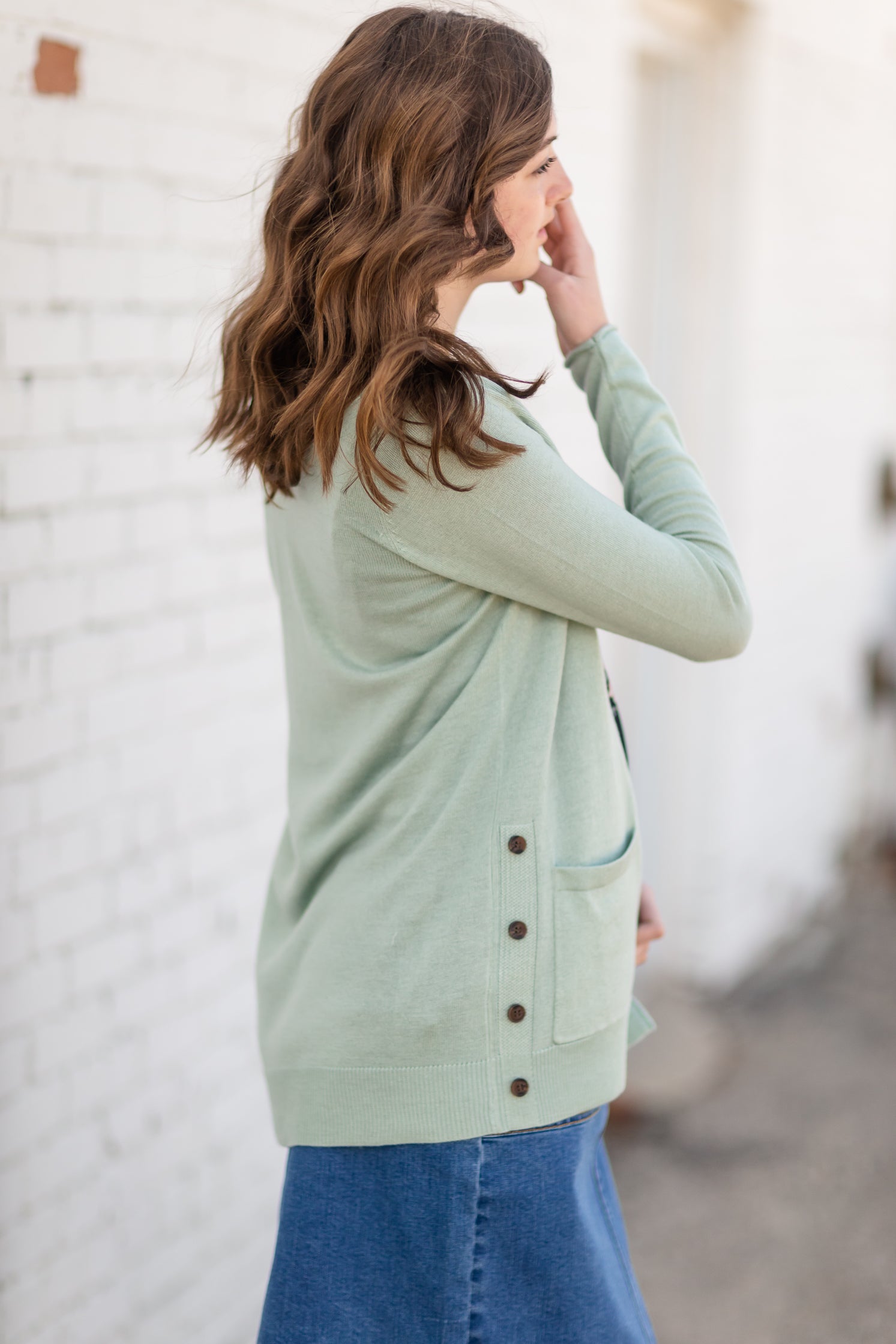 Open Front Long Sleeve Cardigan Tops