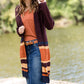 Open Front Long Striped Cardigan Layering Essentials