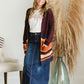 Open Front Long Striped Cardigan Layering Essentials