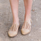 Woven closed toe ballerina shoe