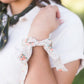 orange and cream floral bow scrunchie