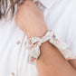 orange and cream floral bow scrunchie