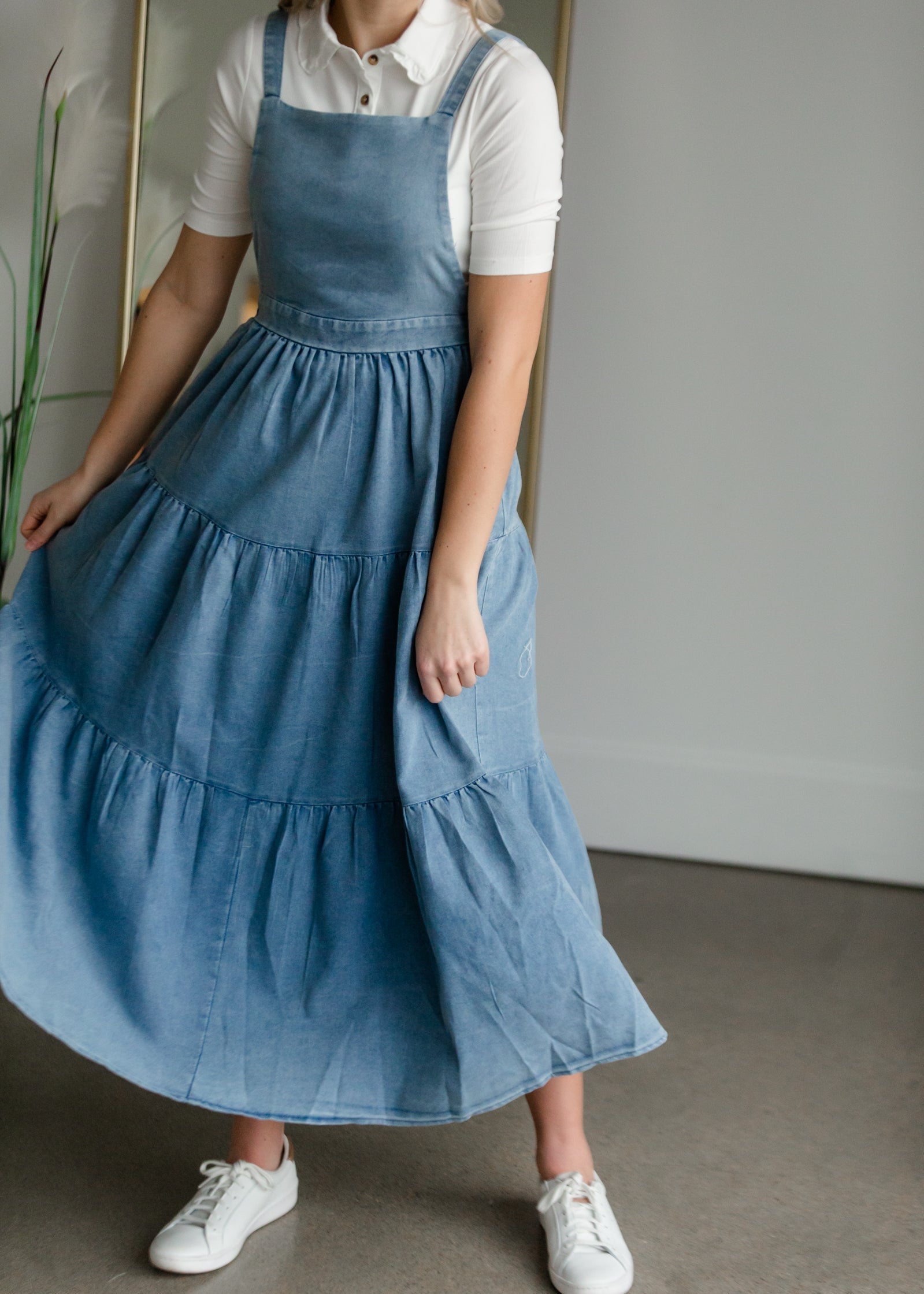 Overall Ruffled Maxi Dress Dresses Polagram & BaeVely Medium Wash / S