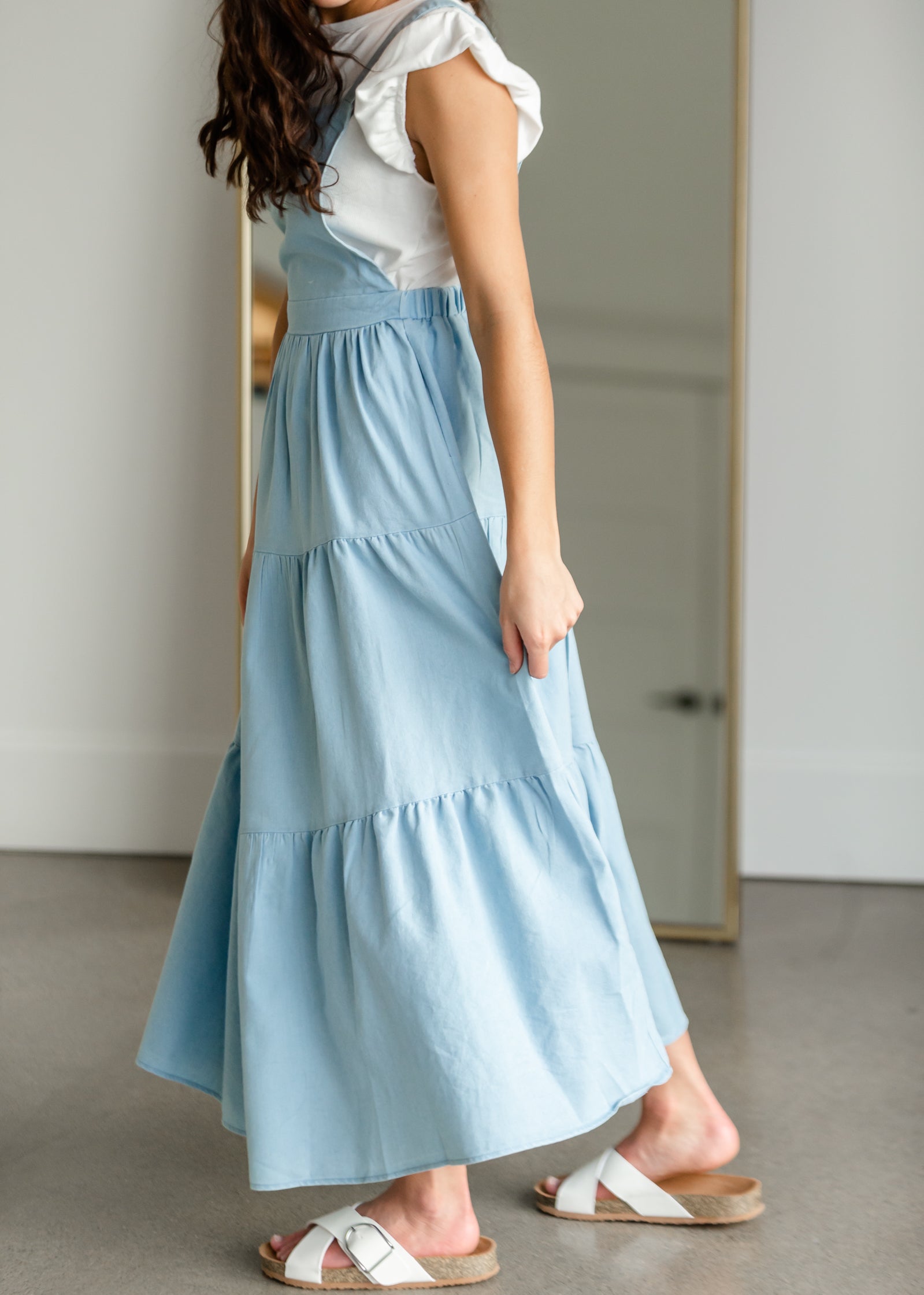 Overall Ruffled Maxi Dress Dresses Polagram & BaeVely