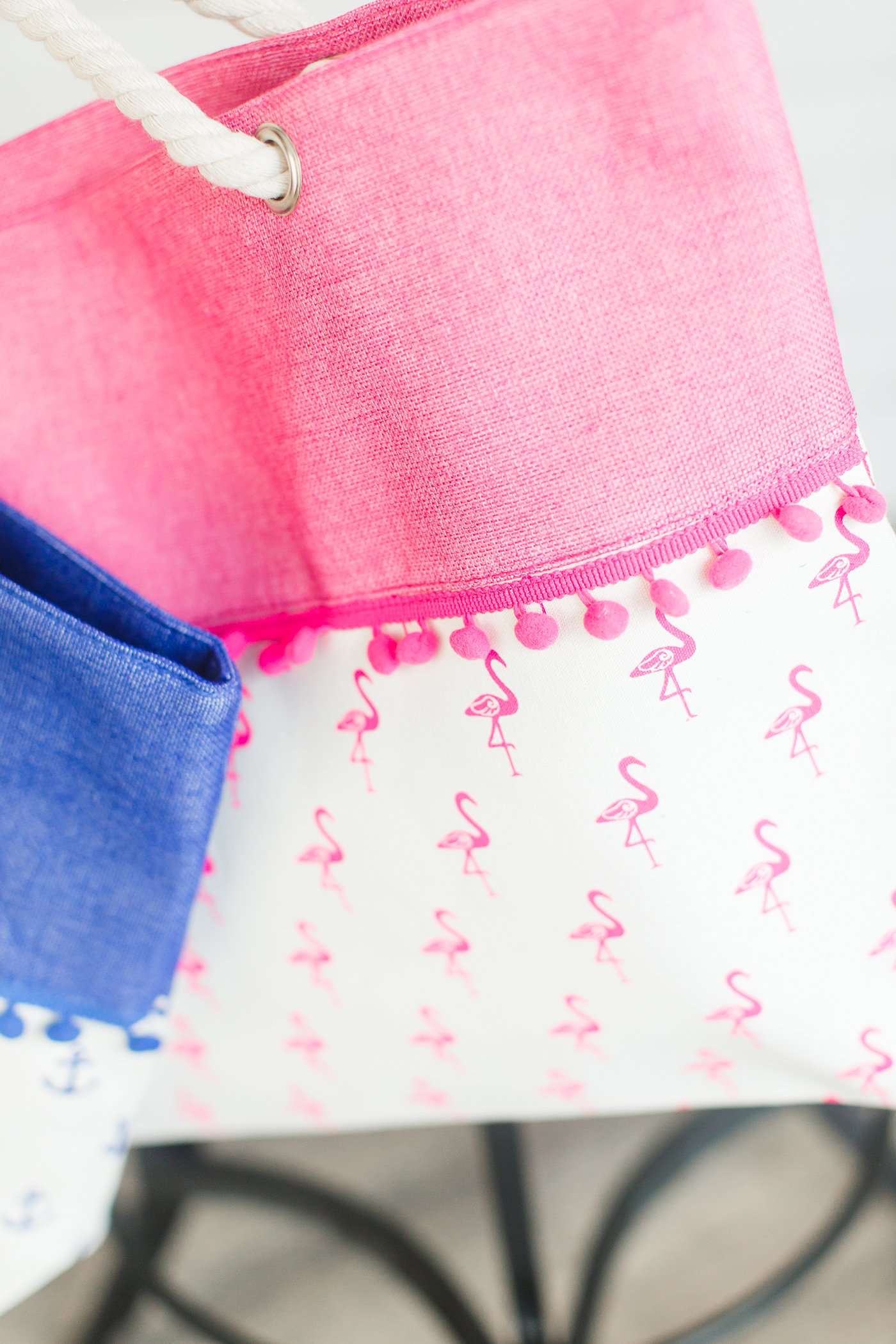 Oversize Canvas Beach Tote-FINAL SALE Accessories Hot Pink