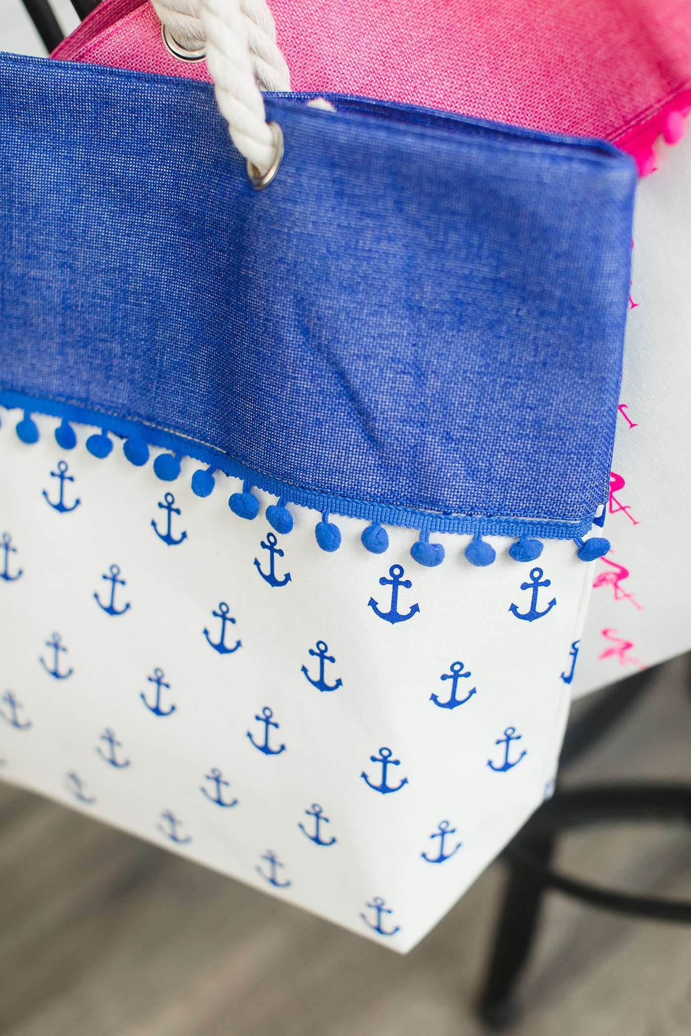 Oversize Canvas Beach Tote-FINAL SALE Accessories Navy