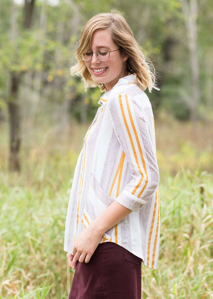 Oversize Stripe Blouse - FINAL SALE Tops