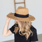 Oversized Black Detail Sun Hat Accessories Fame Accessories