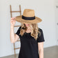 Oversized Black Detail Sun Hat Accessories Fame Accessories
