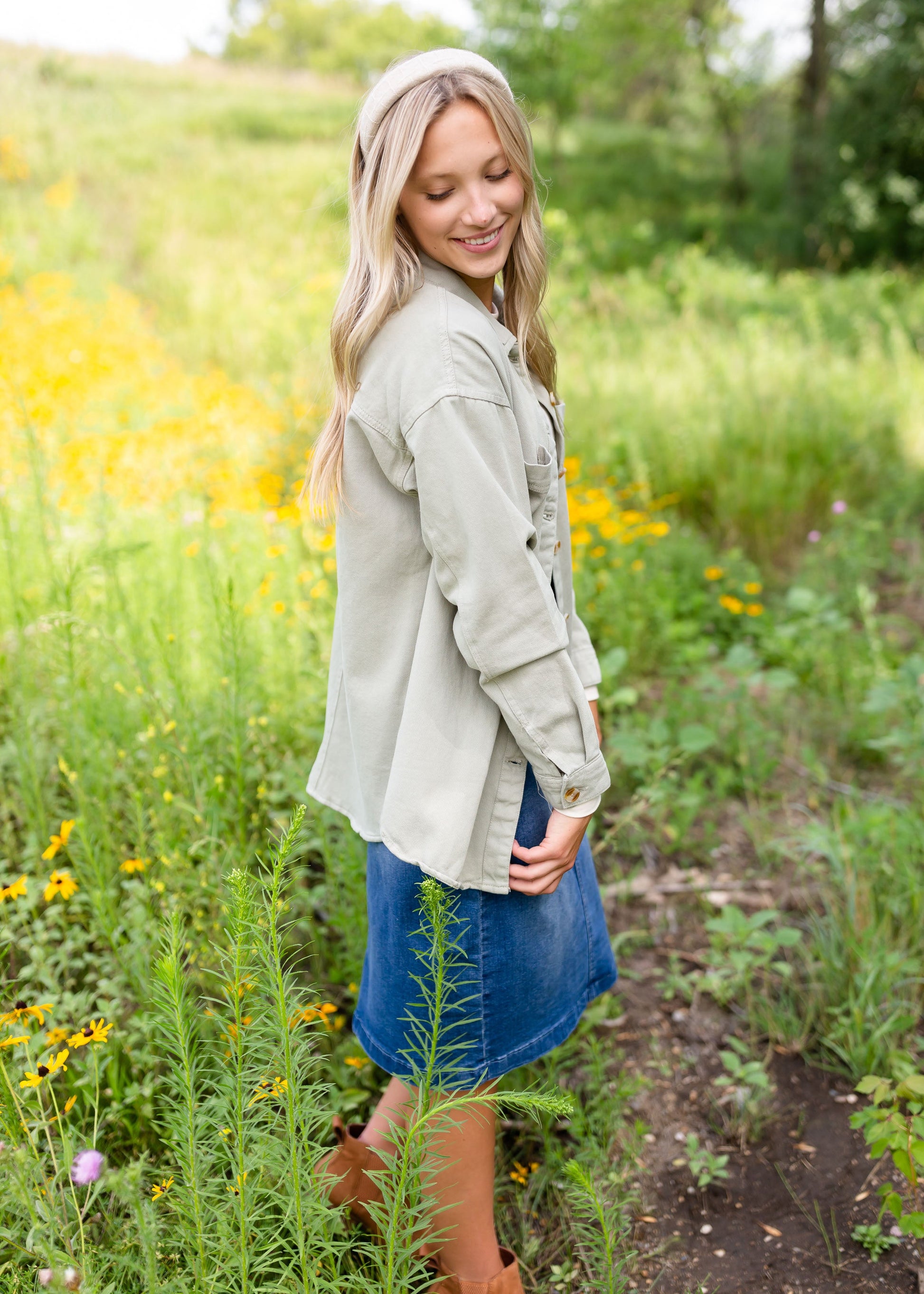 Oversized Button Up Jacket Tops