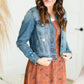 Oversized  Distressed Denim Jacket - FINAL SALE Tops