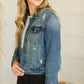 Oversized  Distressed Denim Jacket - FINAL SALE Tops