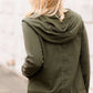 Modest women's olive hooded military oversized parka 