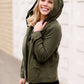 Modest women's olive hooded military oversized parka 