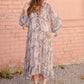 Paisley Lace Trim Button V-Neck Tiered Maxi Dress Dresses Dress Forum