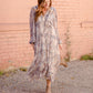 Paisley Lace Trim Button V-Neck Tiered Maxi Dress Dresses Dress Forum