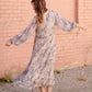 Paisley Lace Trim Button V-Neck Tiered Maxi Dress Dresses Dress Forum