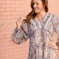 Paisley Lace Trim Button V-Neck Tiered Maxi Dress Dresses Dress Forum