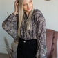Paisley Print Surplice Puff Sleeve Top Tops Hayden