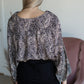 Paisley Print Surplice Puff Sleeve Top Tops Hayden