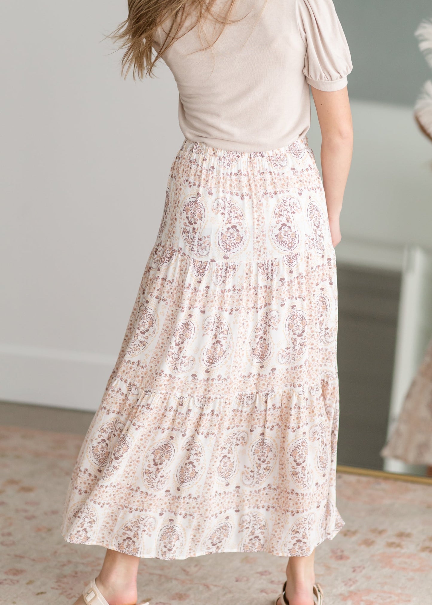 Paisley Print Tiered Skirt Skirts Les Amis