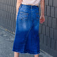 Panel Front Denim Jean Midi Skirt - FINAL SALE Skirts