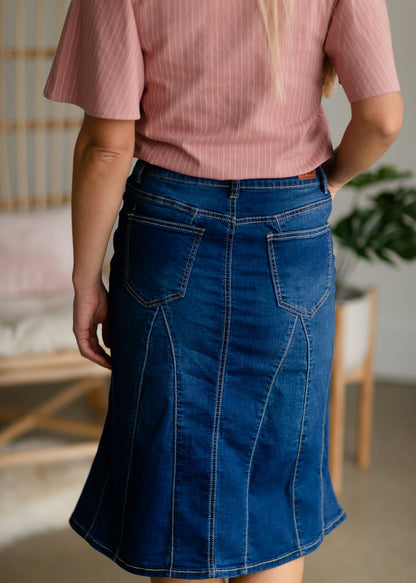Panel Stitched A-line Midi Skirt - FINAL SALE Skirts