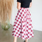 Paper-Bag Waist Gingham A-Line Pocket Midi Skirt Skirts Pologram