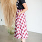 Paper-Bag Waist Gingham A-Line Pocket Midi Skirt Skirts Pologram