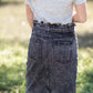 Paperbag Belted Acid Wash Denim Midi Skirt Skirts Tea N Rose