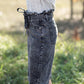 Paperbag Belted Acid Wash Denim Midi Skirt Skirts Tea N Rose