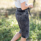 Paperbag Belted Acid Wash Denim Midi Skirt Skirts Tea N Rose