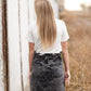 Paperbag Belted Acid Wash Denim Midi Skirt Skirts Tea N Rose