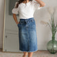 Paperbag Denim Midi Skirt Skirts Hayden