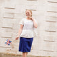 Women's Red White and Blue Modest Top 