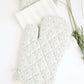 mint and gray cotton oven mitt