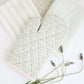 mint and gray cotton oven mitt