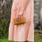 Peach Button Front V-Neck Midi Dress - FINAL SALE Dresses