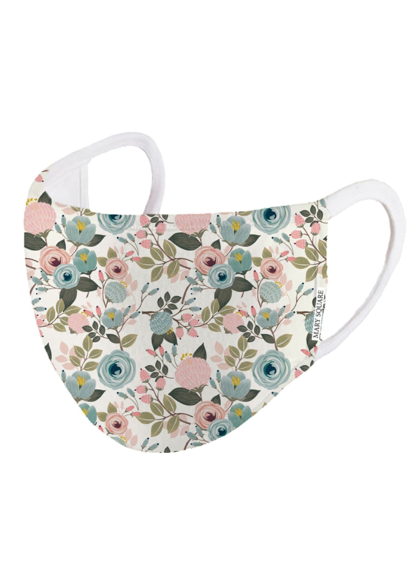 Peach Floral Reusable Facemask Accessories