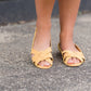 Peeptoe Mustard Slingback Flat - FINAL SALE Shoes