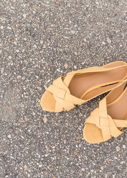Peeptoe Mustard Slingback Flat - FINAL SALE Shoes