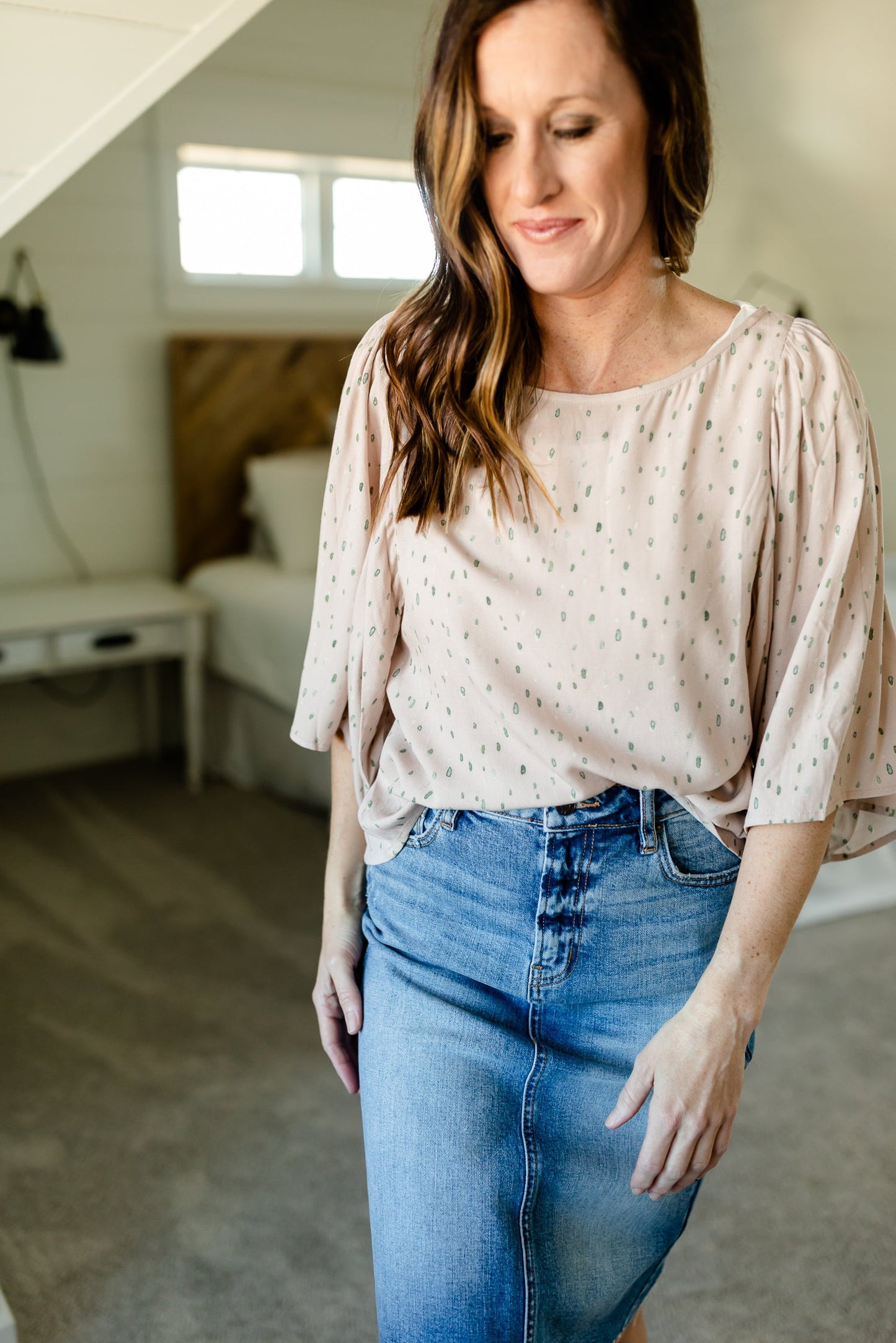 Petal Pink Watercolor Print Blouse - FINAL SALE Tops