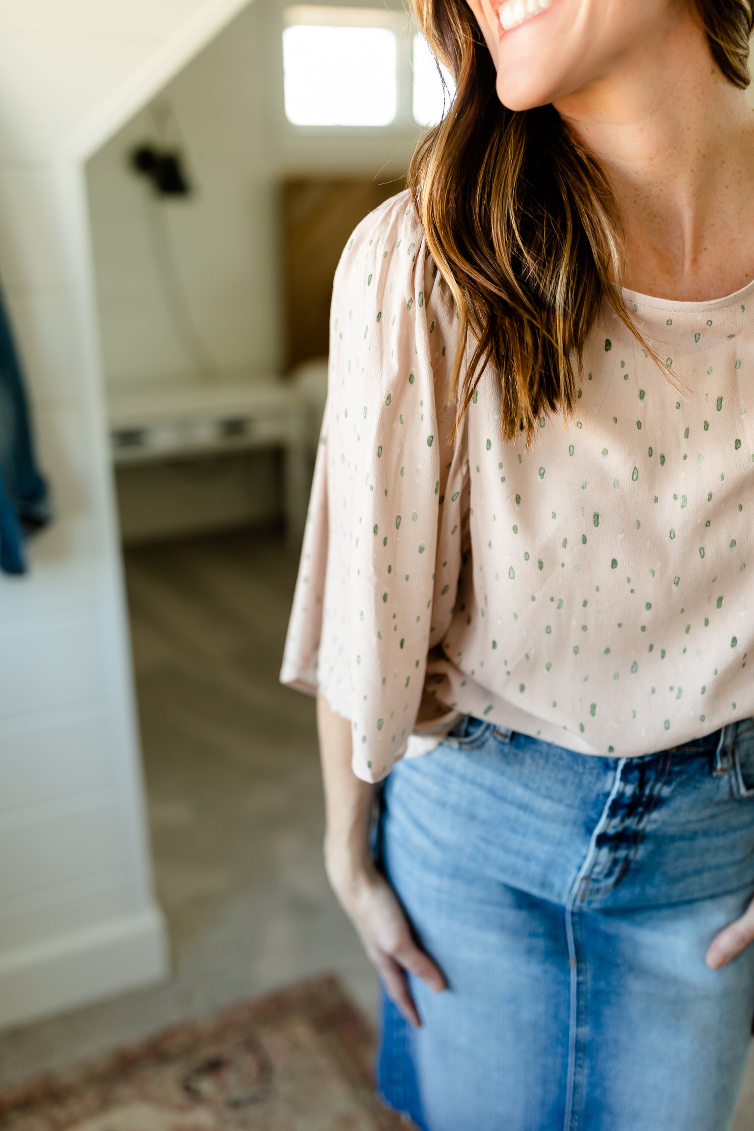 Petal Pink Watercolor Print Blouse - FINAL SALE Tops