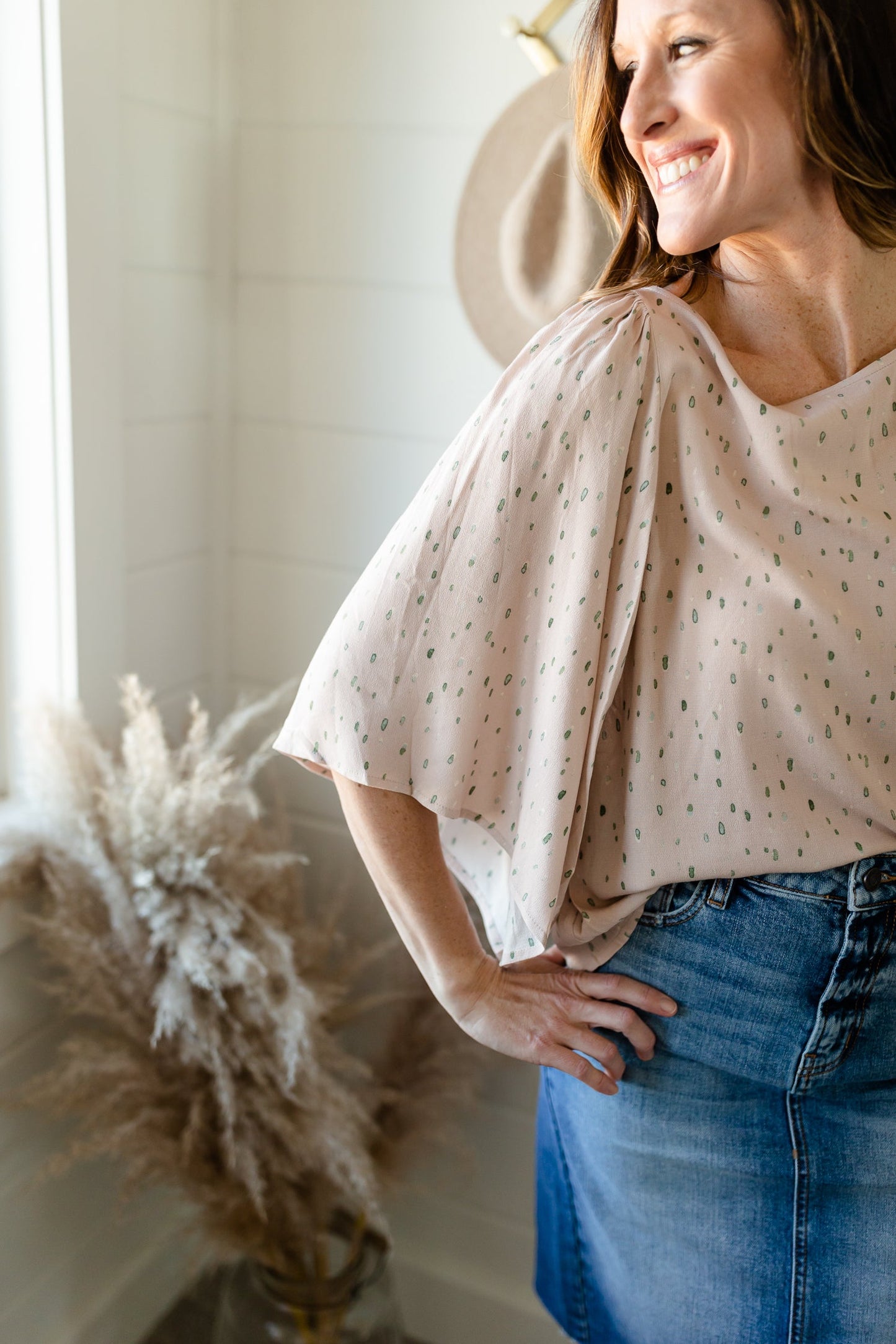 Petal Pink Watercolor Print Blouse - FINAL SALE Tops