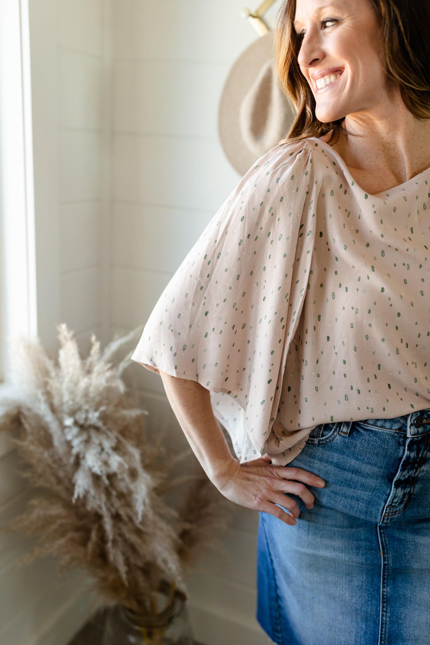 Petal Pink Watercolor Print Blouse - FINAL SALE Tops